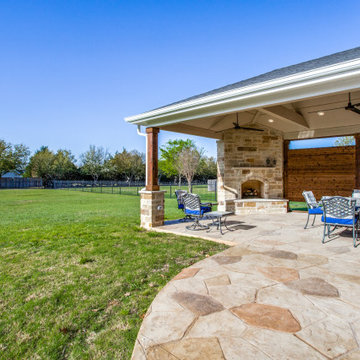 Sunnyvale TX Custom Covered Patio W/ Outdoor Fireplace