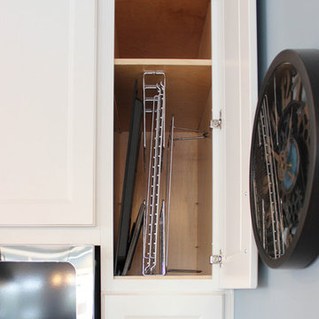 White and Gray Kitchen with Massive Storage Solutions