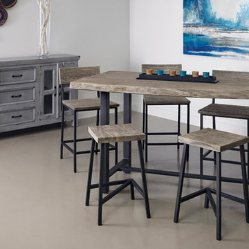 Grey Sand Blast Counter Height Barstool