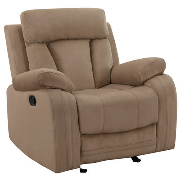 Axel Contemporary Microfiber Recliner Chair, Beige