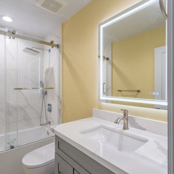 Modern Bathroom Renovation with Gray Vanity and Marble Shower 5 | The Cabination