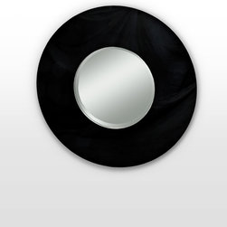 Black glass framed mirror - Wall Mirrors