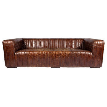 Kinsley 94" Leather Sofa, Brown