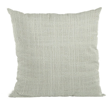 White Wall Textured Solid, With Open Weave. Luxury Throw Pillow, 20"x20"