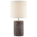 Lite Source - Lite Source LS-23315D/BRN Dustin - One Light Table Lamp - Table Lamp, Dark Brown Ceramic/White Linen Shade , E27 A 60W.  Shade Included: YesDustin One Light Table Lamp Dark Brown White Linen Shade *UL Approved: YES *Energy Star Qualified: n/a  *ADA Certified: n/a  *Number of Lights: Lamp: 1-*Wattage:60w E27 A bulb(s) *Bulb Included:No *Bulb Type:E27 A *Finish Type:Dark Brown