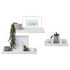 3-Piece Shallow Rustic Luxe Shelf Set, White