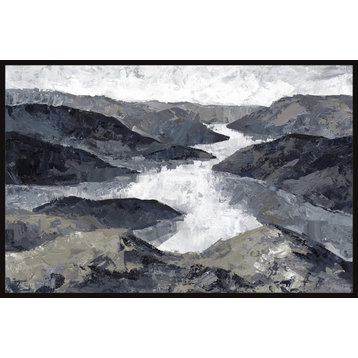 "Flow Like a Great River" Floater Framed Painting Print on Canvas, 30x20