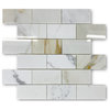 Calacatta Gold Calcutta Marble 2x4 Brick Subway Mosaic Tile Polished, 1 sheet
