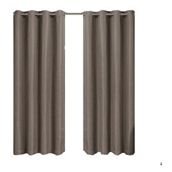 Royal Tradition - Gulfport Faux Linen Blackout Weave Panels, Brown, 52"x108" Single - Curtains