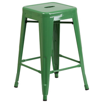 Flash Furniture Commercial 24" Green Counter Height, SQ Seat - CH-31320-24-GN-GG