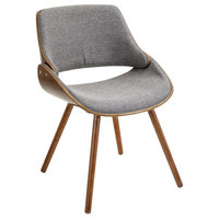 lumisource Fabrizzi Chairs in Walnut Wood, Gray