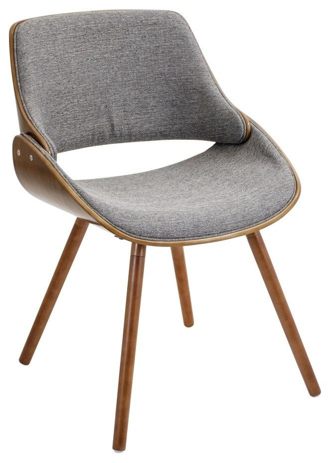 lumisource Fabrizzi Chairs in Walnut Wood, Gray