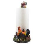 DWK Corp. - Country Rooster Farm Scene, Kitchen Countertop Paper Towel Holder - Features of Country Rooster Farm Scene Kitchen Countertop Paper Towel Holder: