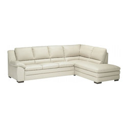 Natuzzi Editions Leather Sectional with Bumper End A450 - Sectional Sofas