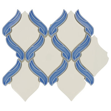 10"x12" Lumiere Decor Glossy Porcelain Tile, French Lake Blue