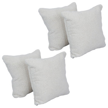 17" Jacquard Throw Pillows With Inserts, Set of 4, Grattan Rice