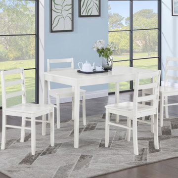 Lavinia 45" 5Pc White Dining Set