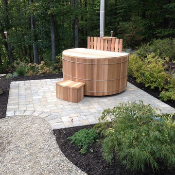 6' x 3' cedar wood-fired hot tub with Snorkel® Stove