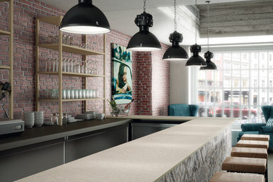 This is an example of a contemporary home bar in Brisbane.