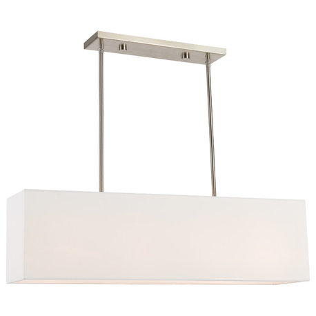 Livex Lighting Summit Brushed Nickel Light Linear Chandelier