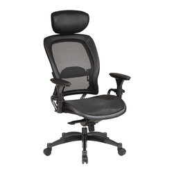 Black Professional Deluxe Mesh Office Chair - Office Chairs