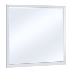 Dani 36" x 30" Framed Wall Mirror in White - Bathroom Mirrors