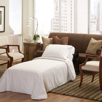 Castro Convertible hidden guest bed open and dressed