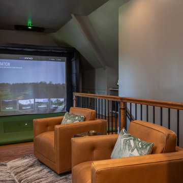Raleigh NC Bonus Room Remodel — Golf Simulator Lounge & Wet Bar