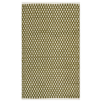 Safavieh Boston Collection BOS685 Rug, Olive, 2'6"x4'
