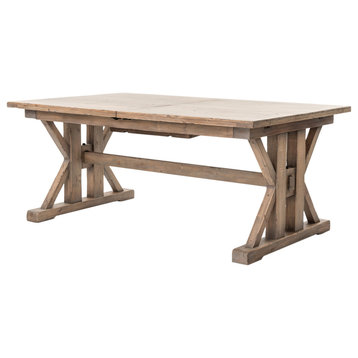 Four Hands Tuscanspring Extension Dining Table, Sundried Wheat, 72"-96"