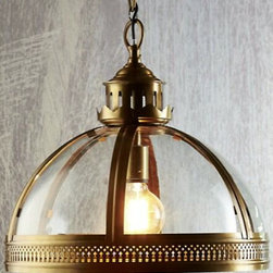 Winston Glass Pendant - Brass - Pendant Lighting