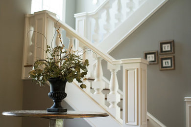 Inspiration for a transitional staircase remodel in Charlotte