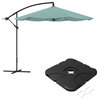 Offset Patio Shade 10 Ft Cantilever Outdoor Umbrella With 220lb Fillable Base, Dusty Green