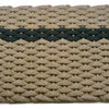 24"x38" Rockport Rope Mat, Tan With Offset Navy Stripe Tan Insert
