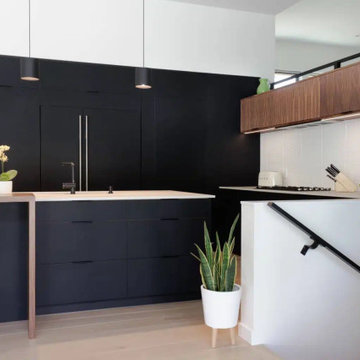 Bold Black & Warm Walnut Accents