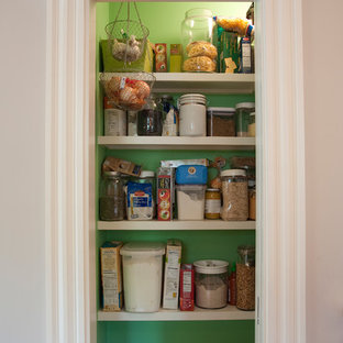 Design ideas for a small eclectic kitchen pantry in Boston.