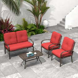 Outdoor Conversation Patio Furniture, 4-Piece Set - Outdoor Lounge Sets