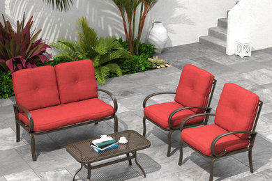 Outdoor Conversation Patio Furniture, 4-Piece Set