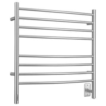 Ancona Arezzo OBT 8 Bar Wall Towel Warmer, On-Board Timer, Brushed Stainless Ste
