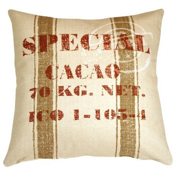 Pillow Decor - Cacao Bean Red Print Throw Pillow