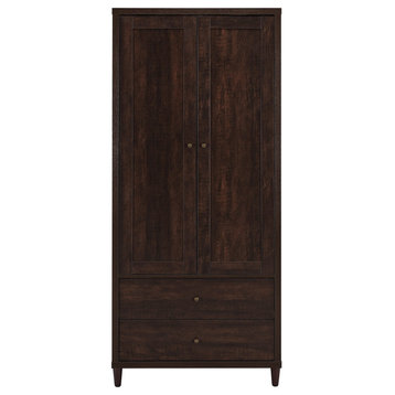Tall Cabinet With 2 Drawers, Rustic Tobacco