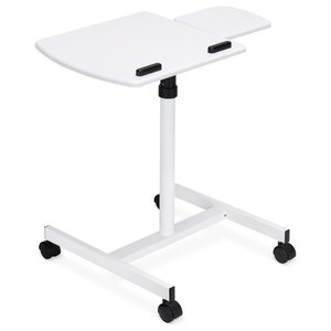 Mount-It! Overbed Table With Wheels, Flat Rolling Bed Side Tray Table,  Locking - Contemporary - Office Carts And Stands - by Mount-It! TV Wall &  Desk Mounts | Houzz
