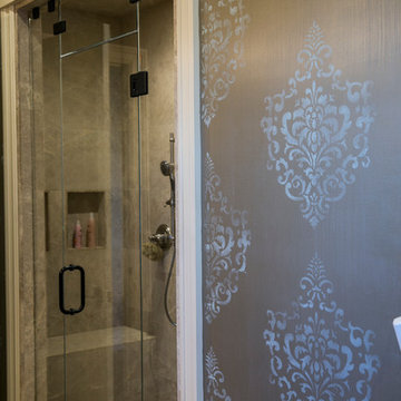 Stonington home bathroom wall stencil