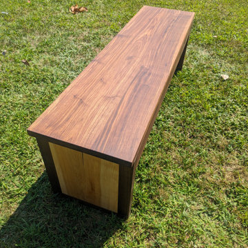 Walnut & Cherry Storage Bench | Custom Solid Hardwood Bench with Hidden Storage