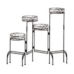 Vifah Outdoor Wood Three Layer Plant Stand Transitional Four Tier Metal Plant Stand