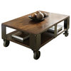 Steve Silver Company Barrett Cocktail Table in Distressed Tobacco and Antiqued M