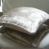 Pearl Beige Big Couch Pillow Cover Velvet 24x24 Solid Color, Pearl Shimmer