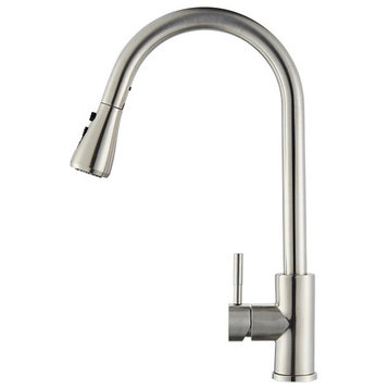 Brushed Nickel/Chrome Smart Touch Kitchen Faucet Poll Out Sensor 360 Rotated, C