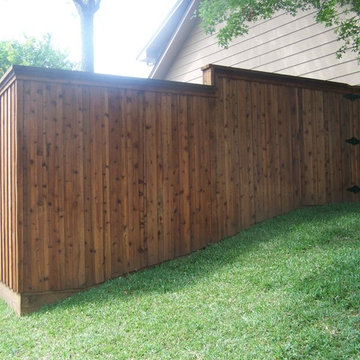 Grade Change Board on Board Fence