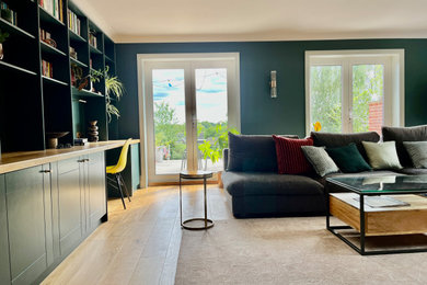Minimalist living room photo in Surrey